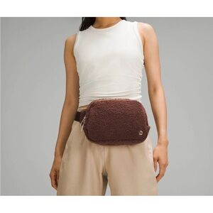 Teddy Fleece Belt Bag — Chocolate Brown